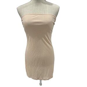 Cabernet Womens M Beige Strapless Slip Dress
